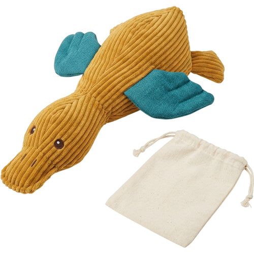 Ldivp Corduroy Crinkle Duck Dog Toy Mustard Teal 30 cm - Product view